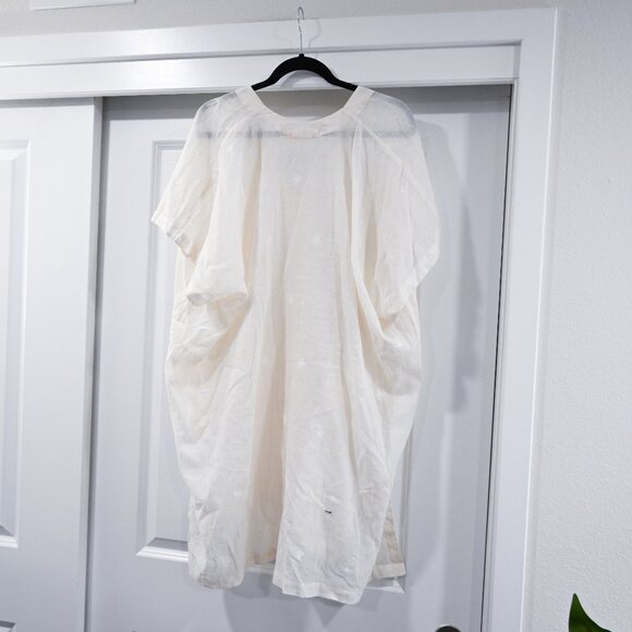 Pondicherie Naina Caftan Ivory Gauzy Cotton Caftan with Embroidered Detail - Picture 11 of 13